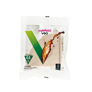Hario V60 Coffee Filter Papers Size 02 - Brown (100 Pack Bag)
